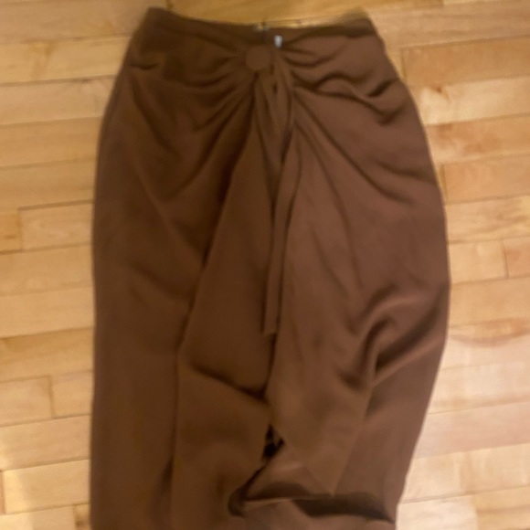 Intermix Carmel Brown Flowy Midi skirt - Picture 5 of 5